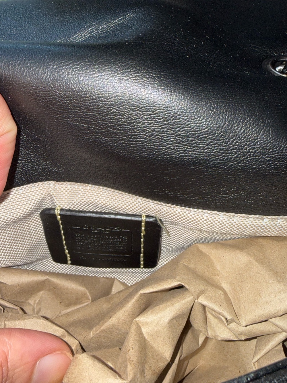 Coach Black Quilted Shoulder Bag with Chain Strap - Picture 7 of 11